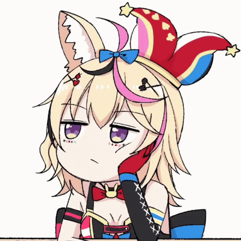 A Cartoon Of A Girl Wearing A Jester Hat GIF