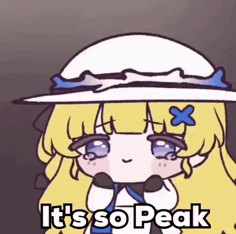 A Cartoon Of A Girl Wearing A White Hat And A Blue Flower . GIF