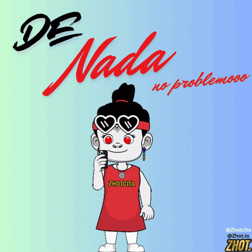 A Cartoon Of A Girl Wearing A Zhotcita Shirt Talking On A Phone GIF