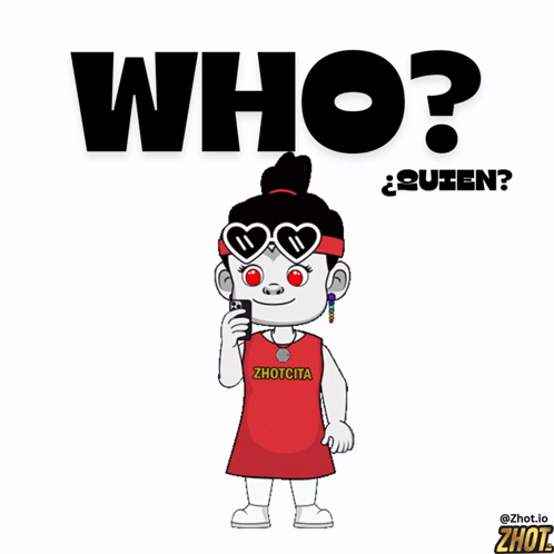 A Cartoon Of A Girl Wearing Sunglasses And A Red Shirt That Says Zhongta GIF