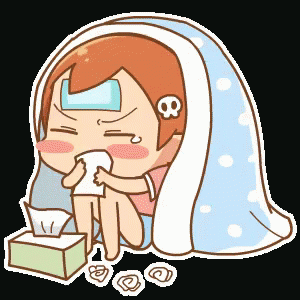 A Cartoon Of A Girl With A Bandage On Her Forehead And A Skull On Her Head GIF