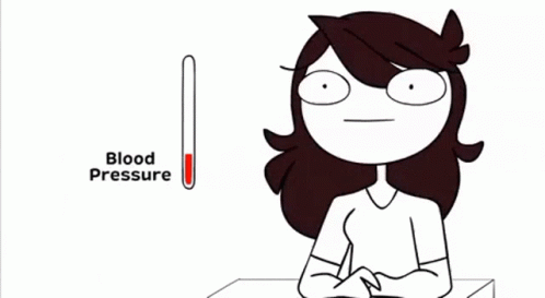 A Cartoon Of A Girl With A Blood Pressure Thermometer GIF