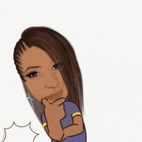 A Cartoon Of A Girl With A Question Mark Balloon And The Word What GIF