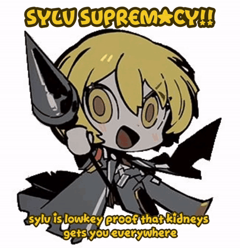 A Cartoon Of A Girl With A Spear And The Words Sycu Supremacy GIF