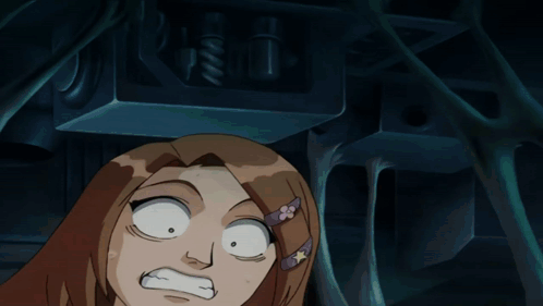 A Cartoon Of A Girl With A Star In Her Hair Making A Face GIF