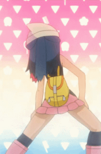 Cartoon Girl With Yellow Backpack GIF