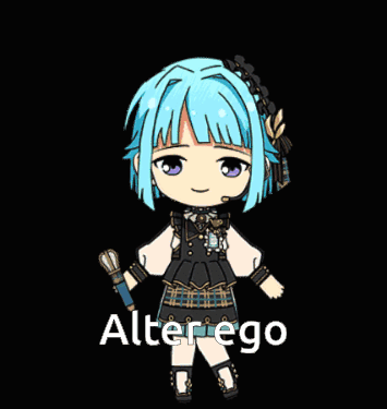 A Cartoon Of A Girl With Alter Ego Written In The Corner GIF