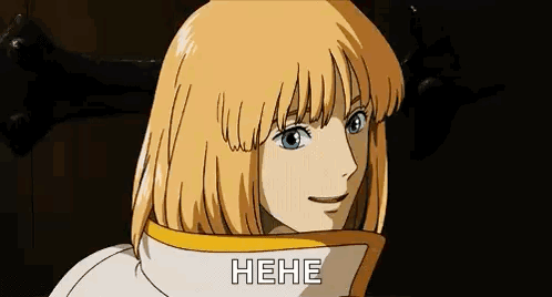 Blonde Girl Smiling Says Hehe GIF