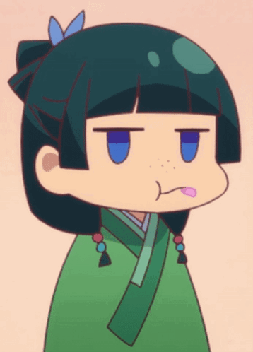 Cartoon Girl With Blue Eyes And Bow GIF