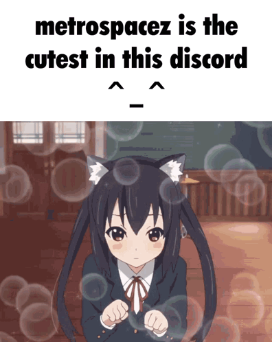 A Cartoon Of A Girl With Cat Ears And The Words Metrospacez Is The Cutest In This Discord GIF