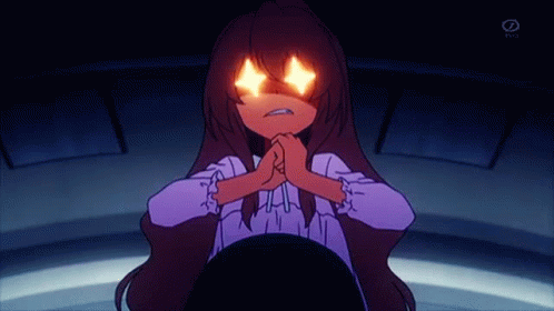 A Cartoon Of A Girl With Glowing Eyes And The Number 2 On The Bottom Right Corner GIF