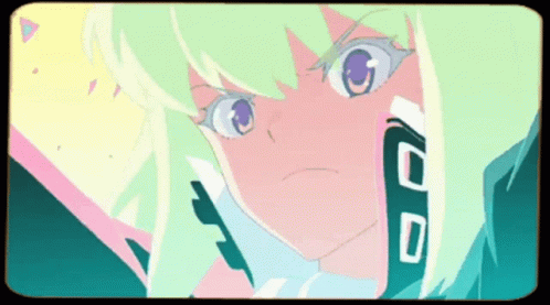 A Cartoon Of A Girl With Green Hair And Glasses GIF