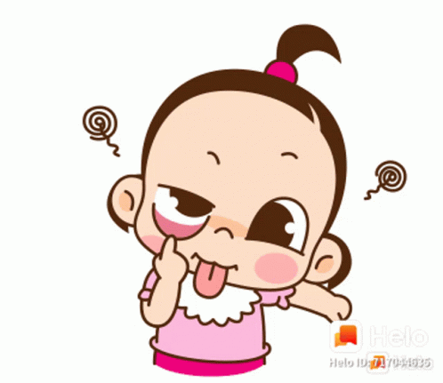 A Cartoon Of A Girl With Her Tongue Out GIF