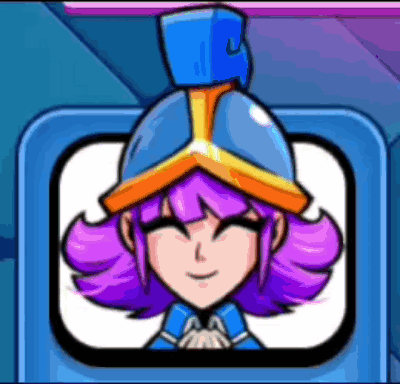 A Cartoon Of A Girl With Purple Hair And A Blue Helmet . GIF