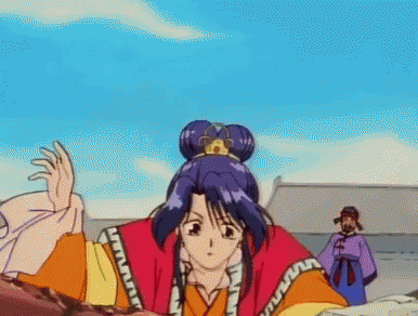 A Cartoon Of A Girl With Purple Hair And A Crown GIF