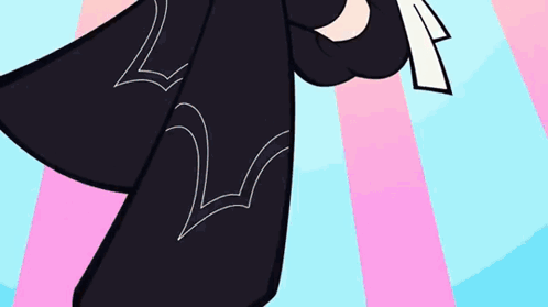 A Cartoon Of A Girl With Purple Hair And Blue Eyes GIF