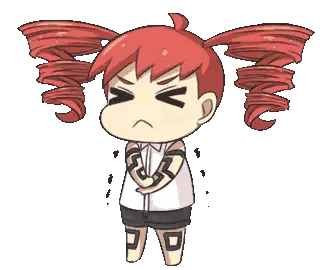 a cartoon of a girl with red hair screaming