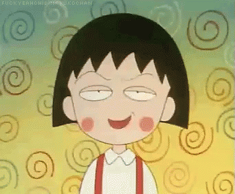 A Cartoon Of A Girl With Swirls In The Background And A Caption That Says " Fuckyeahchihirokochan " GIF