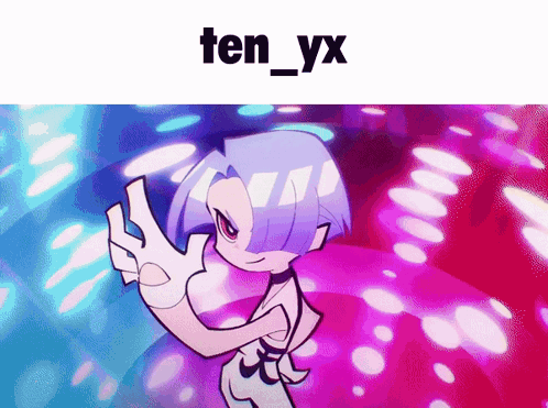 A Cartoon Of A Girl With The Name Ten_yx On The Top GIF