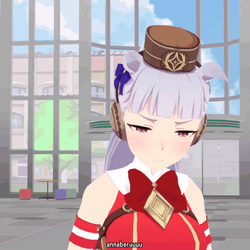 A Cartoon Of A Girl With The Word Annaber Written Below Her GIF