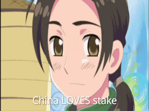 A Cartoon Of A Girl With The Words China Loves Stake Below Her GIF