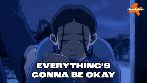 a cartoon of a girl with the words " everything 's gonna be okay " below her