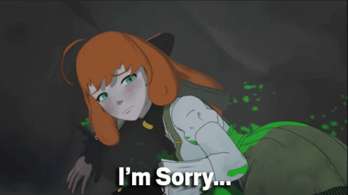 A Cartoon Of A Girl With The Words I 'M Sorry Written Below Her GIF