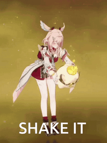 A Cartoon Of A Girl With The Words Shake It Written Below Her GIF