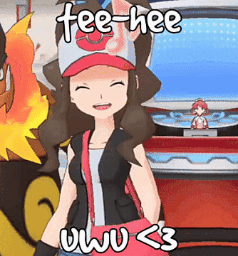 A Cartoon Of A Girl With The Words Tee-Hee Written On It GIF