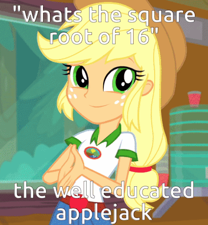 A Cartoon Of A Girl With The Words " Whats The Square Root Of 16 " GIF