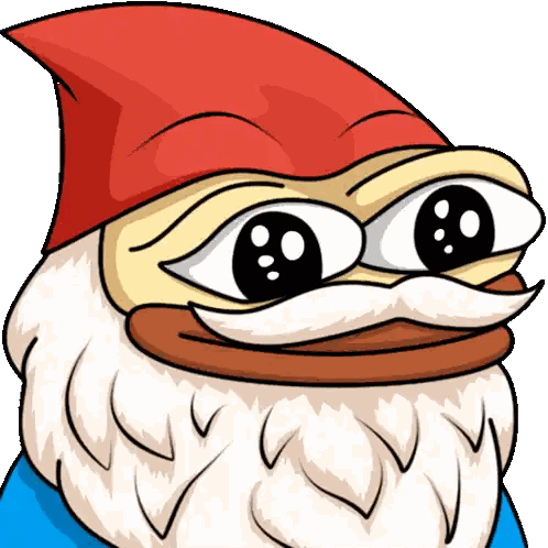 a cartoon of a gnome with a red hat and beard
