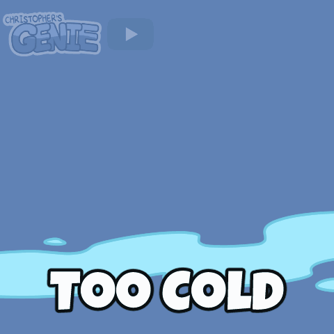 A Cartoon Of A Green Creature In An Ice Cube With The Caption Too Cold GIF