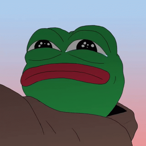 A Cartoon Of A Green Frog With A Red Tongue Is Crying GIF