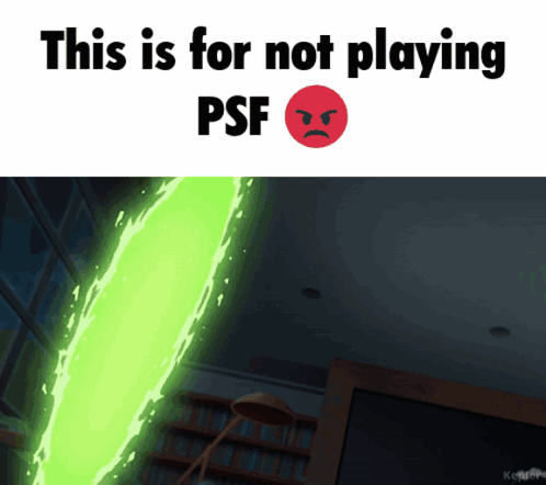 a cartoon of a green portal with the words this is for not playing psf