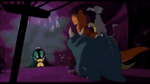 A Cartoon Of A Group Of Dinosaurs Including A Triceratops GIF