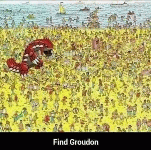 A Cartoon Of A Group Of People On A Beach With A Giant Monster In The Middle Of It . GIF