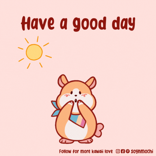 Hamster Surrounded By Pink Hearts Have A Good Day GIF