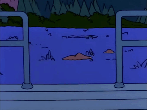 A Cartoon Of A Hand Reaching Into A Pool GIF