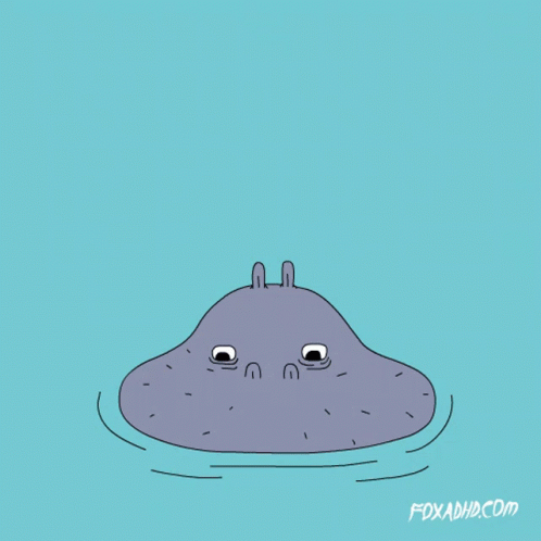 A Cartoon Of A Hippopotamus With Two Dogs In It GIF