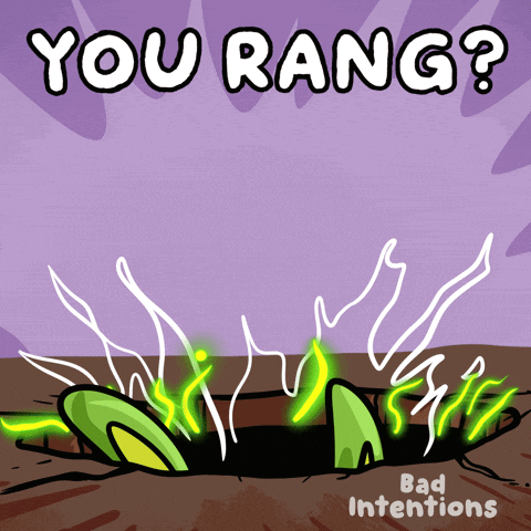 A Cartoon Of A Hole In The Ground With The Words You Rang Below It GIF