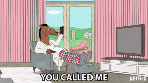 A Cartoon Of A Horse Sitting In A Chair Holding A Remote Control With The Words " You Called Me " Below Him GIF