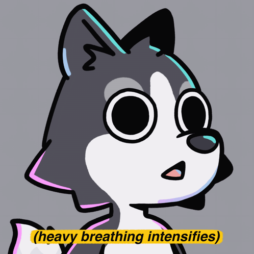 A Cartoon Of A Husky With The Words Heavy Breathing Intensifies GIF