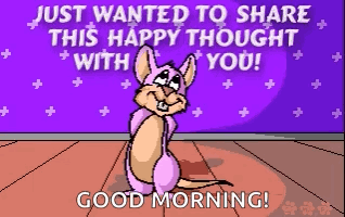 A Cartoon Of A Kangaroo Says " Just Wanted To Share This Happy Thought With You " GIF