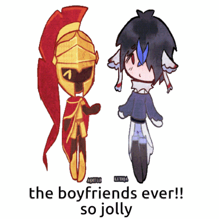 A Cartoon Of A Knight And A Boy With The Words The Boyfriends Ever So Jolly On The Bottom GIF