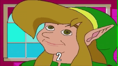 A Cartoon Of A Link With A Funny Face And The Number Two On His Neck . GIF