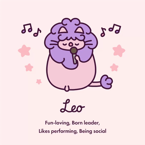 A Cartoon Of A Lion Singing Into A Microphone With The Name Leo Below It GIF