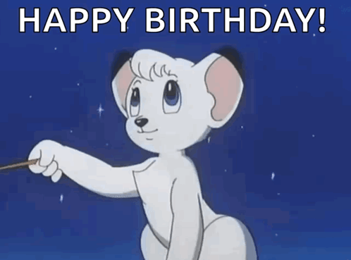 A Cartoon Of A Lion With The Words Happy Birthday Written On The Bottom GIF