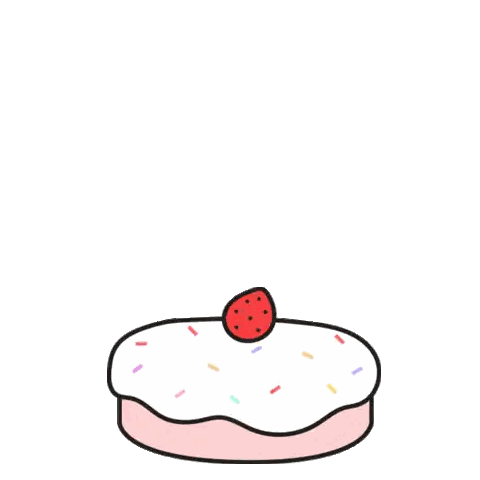 a cartoon of a little girl eating a birthday cake