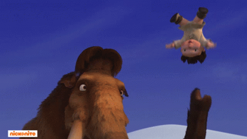 A Cartoon Of A Mammoth With A Nickelodeon Logo On The Bottom Right GIF