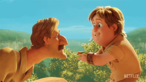 A Cartoon Of A Man And A Boy With Netflix Written On The Bottom GIF